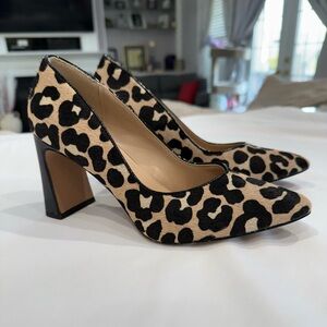 Michael By Michael Shannon Jenelle Animal Print Chunky Heel Pumps. 3” Heel